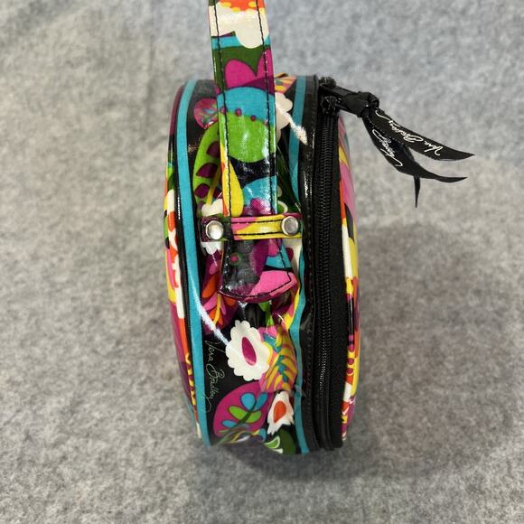 Vera Bradley FLORAL NIGHTINGALE HATBOX Cosmetic Travel Case Vibrant - Picture 3 of 11